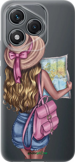 Силиконовый чехол Девушка с картой для Huawei Honor 400 Lite 5G - 4704u-3993 изображение 