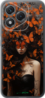 Силиконовый чехол Девушка с оранжевыми бабочками для Huawei Honor 400 Lite 5G - 5941u-3993 изображение 