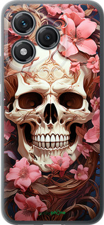 Силиконовый чехол Череп в розовых цветах для Huawei Honor 400 Lite 5G - 5965u-3993 изображение 