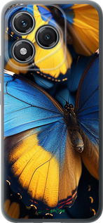 Силиконовый чехол Желто-голубые бабочки для Huawei Honor 400 Lite 5G - 6046u-3993 изображение 
