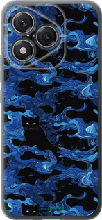 Силіконовий чехол Візерунок чорних котів на блакитному фоні для Huawei Honor 400 Lite 5G - 6525u-3993 изображение 