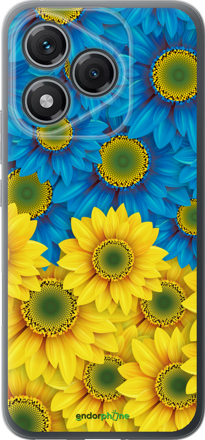 Силиконовый чехол Жёлто-голубые цветы для Huawei Honor 400 Lite 5G - 1048u-3993 изображение 