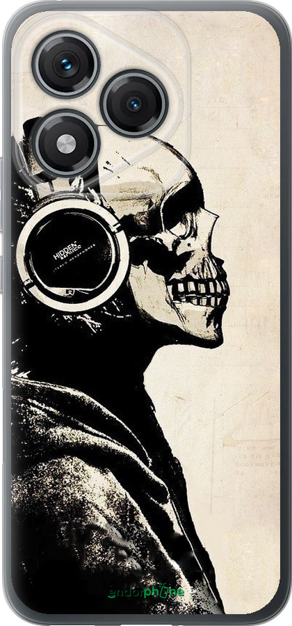 Силиконовый чехол Скелет-меломан v2 для Huawei Honor 400 Lite 5G - 1200u-3993 изображение 