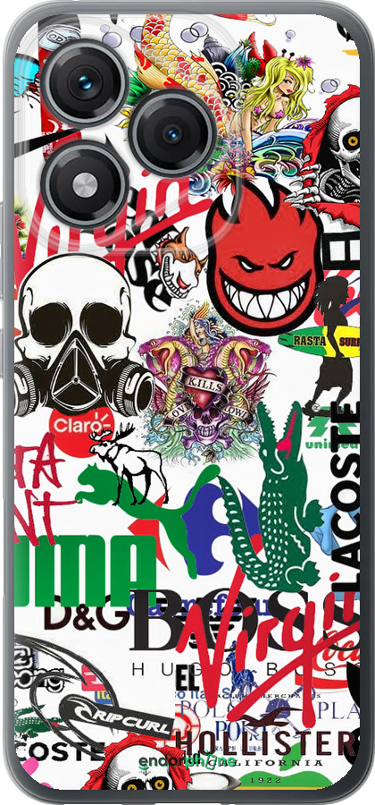 Силіконовий чехол Many different logos для Huawei Honor 400 Lite 5G - 4022u-3993 изображение 