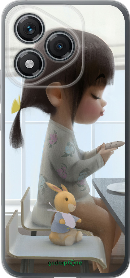 Силиконовый чехол Милая девочка с зайчиком для Huawei Honor 400 Lite 5G - 4039u-3993 изображение 