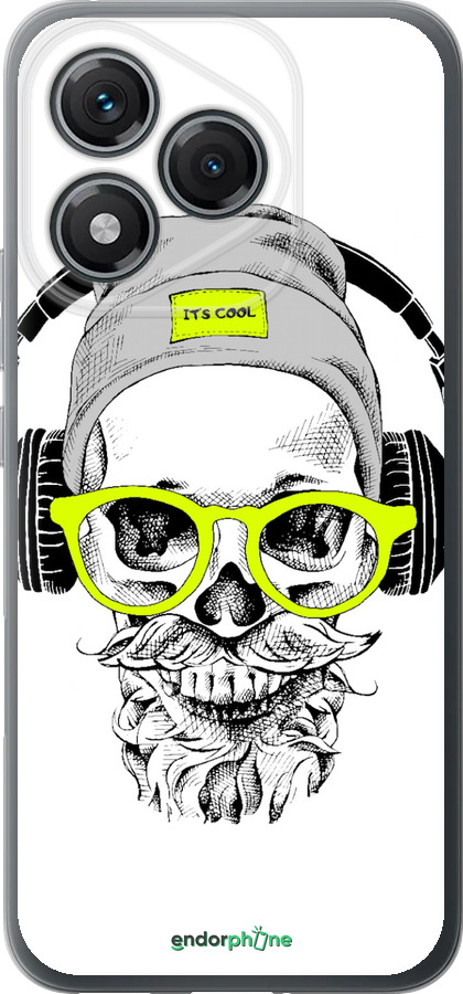 Силиконовый чехол Череп в очках и наушниках для Huawei Honor 400 Lite 5G - 4144u-3993 изображение 
