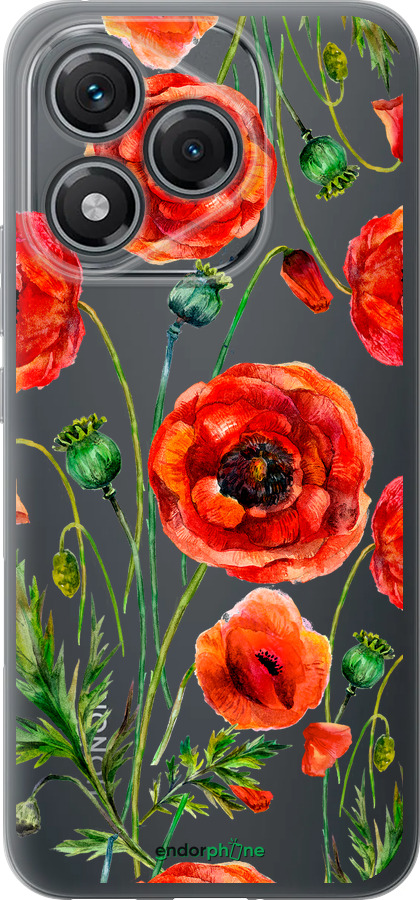 Силиконовый чехол Нарисованные маки для Huawei Honor 400 Lite 5G - 4278u-3993 изображение 