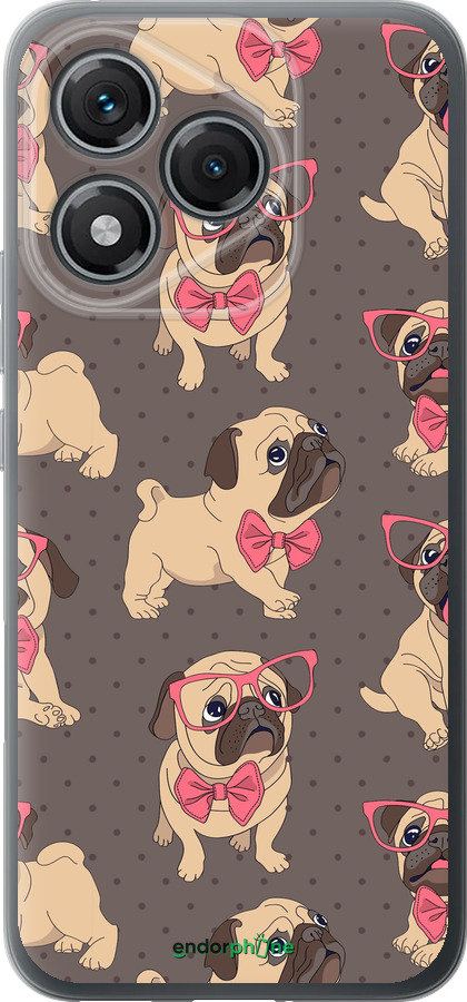 Силиконовый чехол мопсики 2 для Huawei Honor 400 Lite 5G - 4362u-3993 изображение 