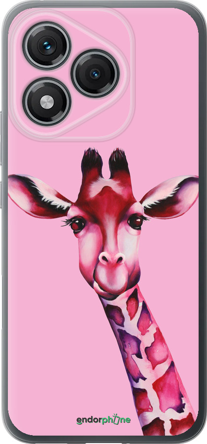 Силиконовый чехол Розовая жирафа для Huawei Honor 400 Lite 5G - 4441u-3993 изображение 