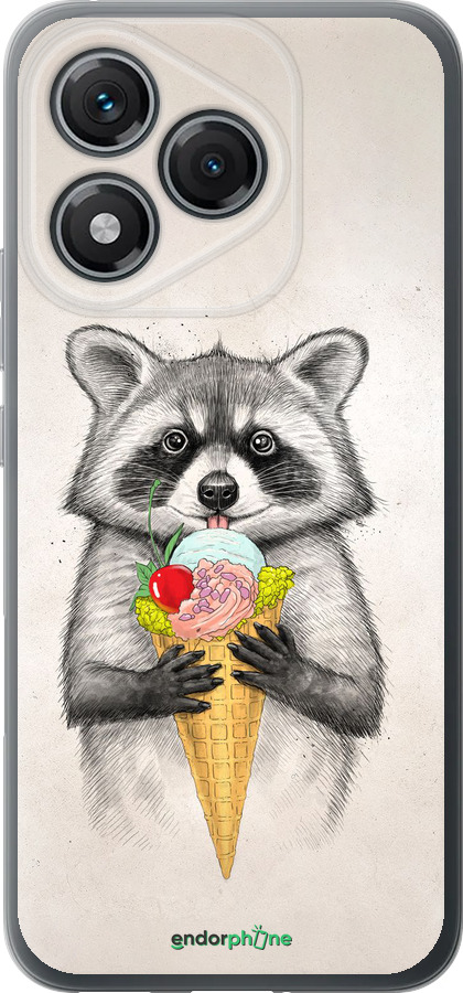Силиконовый чехол Енотик с мороженым для Huawei Honor 400 Lite 5G - 4602u-3993 изображение 