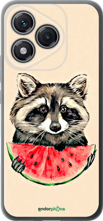 Силиконовый чехол Енотик с арбузом для Huawei Honor 400 Lite 5G - 4605u-3993 изображение 