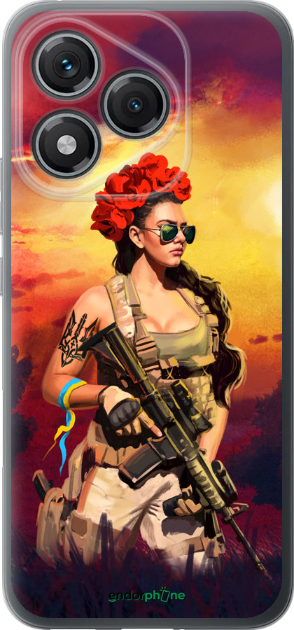 Силиконовый чехол Украинка с оружием для Huawei Honor 400 Lite 5G - 5316u-3993 изображение 