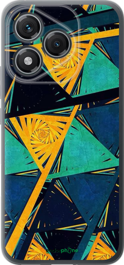 Силиконовый чехол Арт, абстракция, желтый, синий для Huawei Honor 400 Lite 5G - 5382u-3993 изображение 