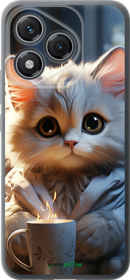 Силіконовий чехол Білий кіт для Huawei Honor 400 Lite 5G - 5646u-3993 изображение 