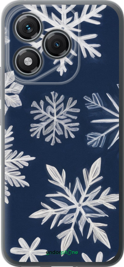 Силиконовый чехол Снежинки для Huawei Honor 400 Lite 5G - 5821u-3993 изображение 