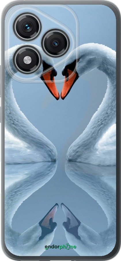 Силиконовый чехол Лебеди для Huawei Honor 400 Lite 5G - 6007u-3993 изображение 