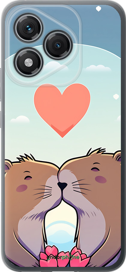 Силиконовый чехол Капибара любовь для Huawei Honor 400 Lite 5G - 6027u-3993 изображение 