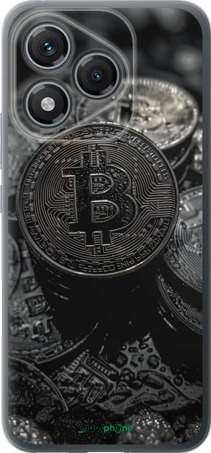 Силиконовый чехол Black Bitcoin для Huawei Honor 400 Lite 5G - 6090u-3993 изображение 