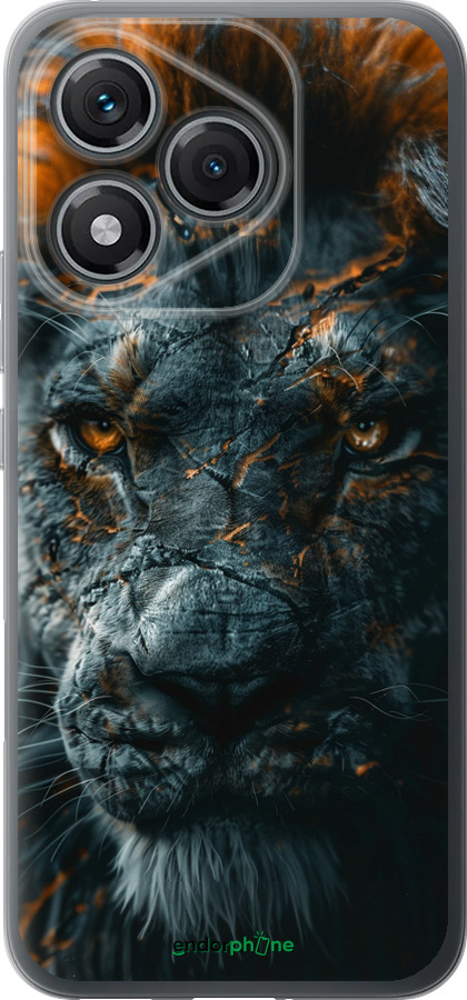 Силиконовый чехол Пламенный лев для Huawei Honor 400 Lite 5G - 6153u-3993 изображение 