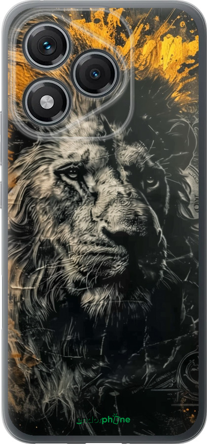 Силиконовый чехол Лев в золотых красках для Huawei Honor 400 Lite 5G - 6155u-3993 изображение 