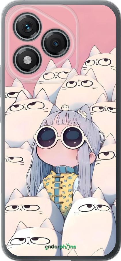 Силиконовый чехол Малышка с котами для Huawei Honor 400 Lite 5G - 6295u-3993 изображение 