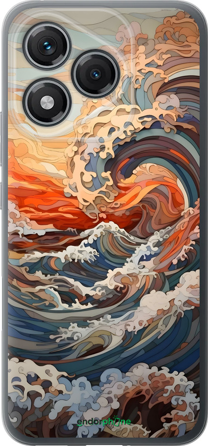 Силиконовый чехол Арт волны для Huawei Honor 400 Lite 5G - 6324u-3993 изображение 