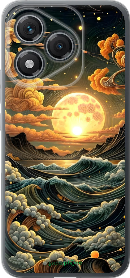 Силиконовый чехол Арт волны для Huawei Honor 400 Lite 5G - 6332u-3993 изображение 