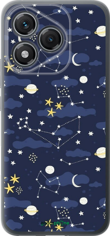 Силиконовый чехол Астрономический узор. Милый дизайн мультяшной вселенной для Huawei Honor 400 Lite 5G - 6446u-3993 изображение 