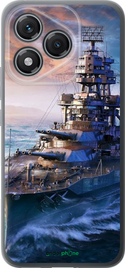 Силиконовый чехол Военный корабль, world of tanks, wargaming для Huawei Honor 400 Lite 5G - 6461u-3993 изображение 