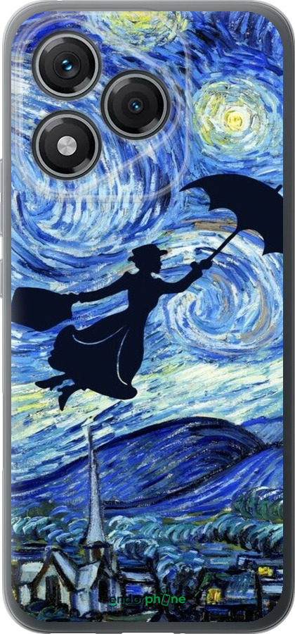 Силиконовый чехол С изображением Мэри Поппинс «Звездная ночь» для Huawei Honor 400 Lite 5G - 6487u-3993 изображение 