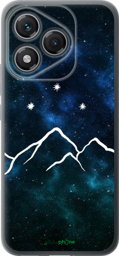 Силиконовый чехол Горы и звезды нарисованы на фоне галактики для Huawei Honor 400 Lite 5G - 6490u-3993 изображение 