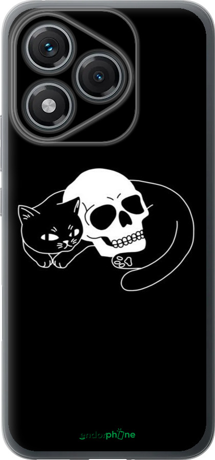 Силиконовый чехол С изображением кота и черепа для Huawei Honor 400 Lite 5G - 6491u-3993 изображение 