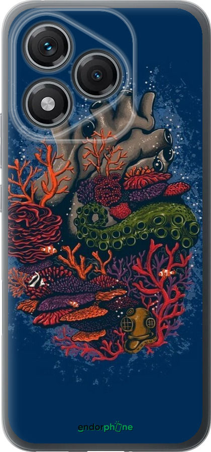 Силиконовый чехол Сердце моря для Huawei Honor 400 Lite 5G - 6506u-3993 изображение 