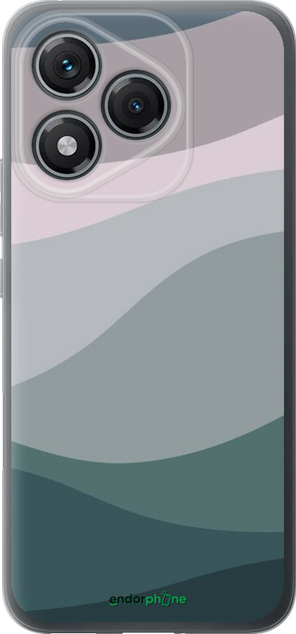 Силіконовий чехол З фіолетовим та бірюзовим ретро-стилем та хвилями для Huawei Honor 400 Lite 5G - 6533u-3993 изображение 