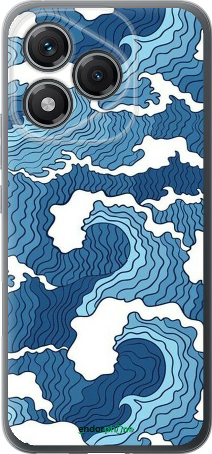 Силиконовый чехол Абстрактный рисунок морских волн для Huawei Honor 400 Lite 5G - 6538u-3993 изображение 