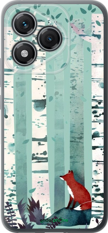 Силиконовый чехол Лис в зелёном лесу для Huawei Honor 400 Lite 5G - 6547u-3993 изображение 