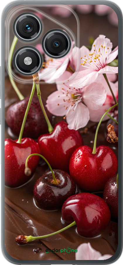 Силиконовый чехол Вишня в шоколаде для Huawei Honor 400 Lite 5G - 6698u-3993 изображение 