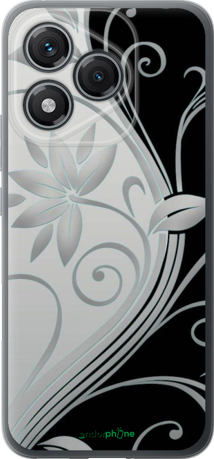 Силиконовый чехол Цветы на чёрно-белом фоне для Huawei Honor 400 Lite 5G - 840u-3993 изображение 