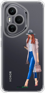 Силикон с усиленными углами чехол Девушка 1 для Huawei Honor 400 PRO 5G - 4751sp-4036 изображение 