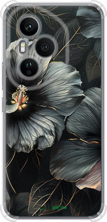 Силикон с усиленными углами чехол Черные цветы для Huawei Honor 400 PRO 5G - 6031sp-4036 изображение 