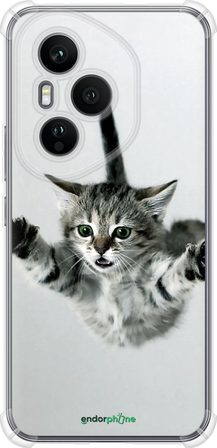 Силикон с усиленными углами чехол Летящий котёнок для Huawei Honor 400 PRO 5G - 2322sp-4036 изображение 