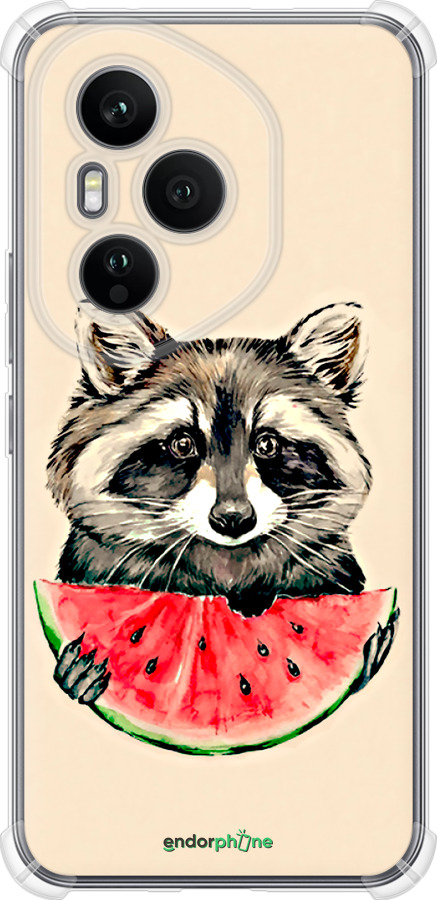 Силикон с усиленными углами чехол Енотик с арбузом для Huawei Honor 400 PRO 5G - 4605sp-4036 изображение 