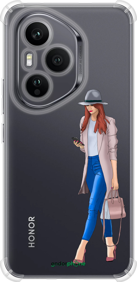 Силикон с усиленными углами чехол Девушка 1 для Huawei Honor 400 PRO 5G - 4751sp-4036 изображение 