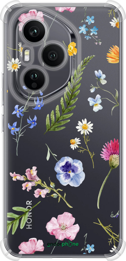 Силикон с усиленными углами чехол Цветочный фон v2 для Huawei Honor 400 PRO 5G - 5472sp-4036 изображение 