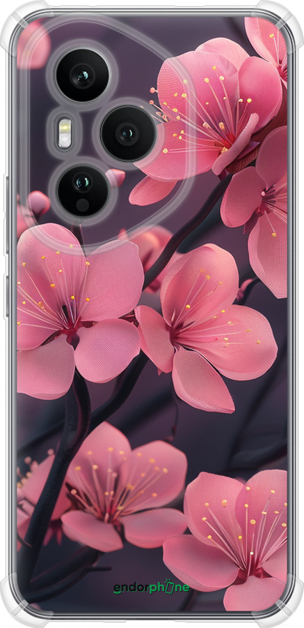 Силикон с усиленными углами чехол Пурпурная сакура для Huawei Honor 400 PRO 5G - 6075sp-4036 изображение 