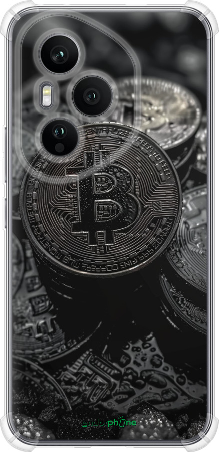 Силикон с усиленными углами чехол Black Bitcoin для Huawei Honor 400 PRO 5G - 6090sp-4036 изображение 