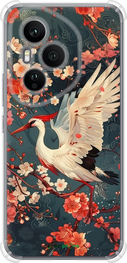 Силикон с усиленными углами чехол Сакура и аист для Huawei Honor 400 PRO 5G - 6108sp-4036 изображение 