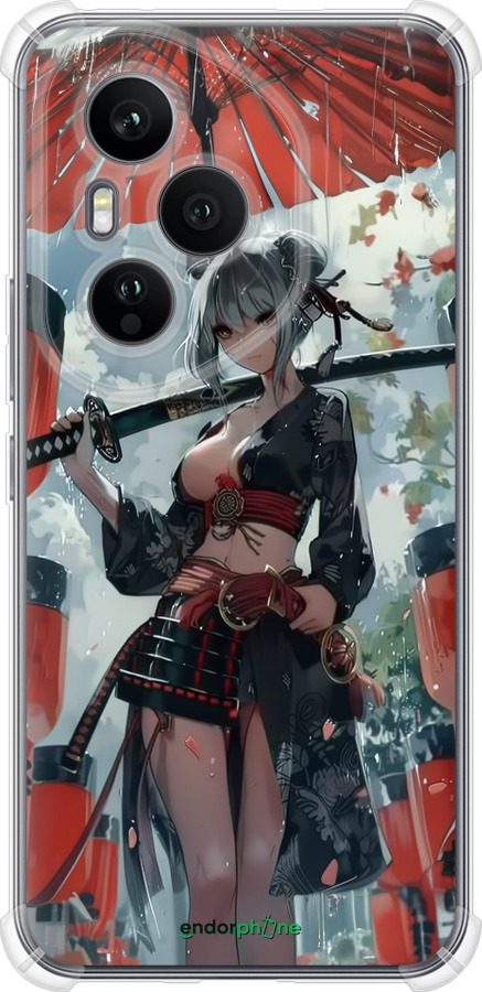 Силикон с усиленными углами чехол Гейша-воин для Huawei Honor 400 PRO 5G - 6124sp-4036 изображение 
