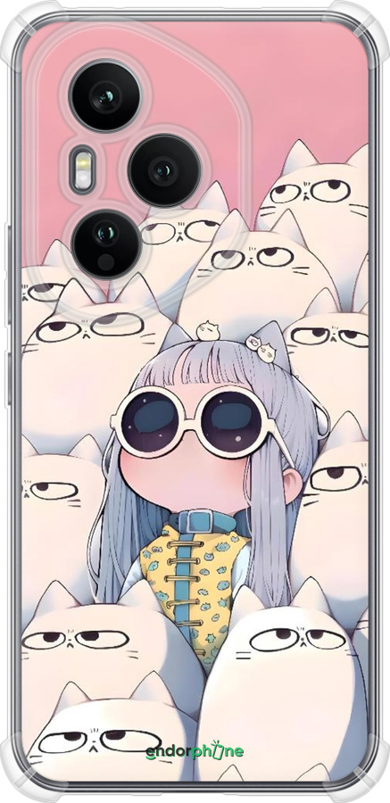 Силикон с усиленными углами чехол Малышка с котами для Huawei Honor 400 PRO 5G - 6295sp-4036 изображение 