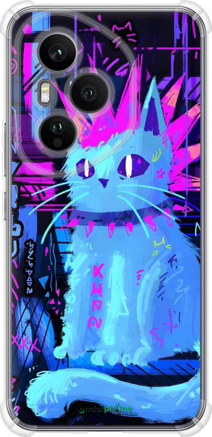 Силіконовий протиударний с посиленими кутами чехол Кіт панк для Huawei Honor 400 PRO 5G - 6311sp-4036 изображение 